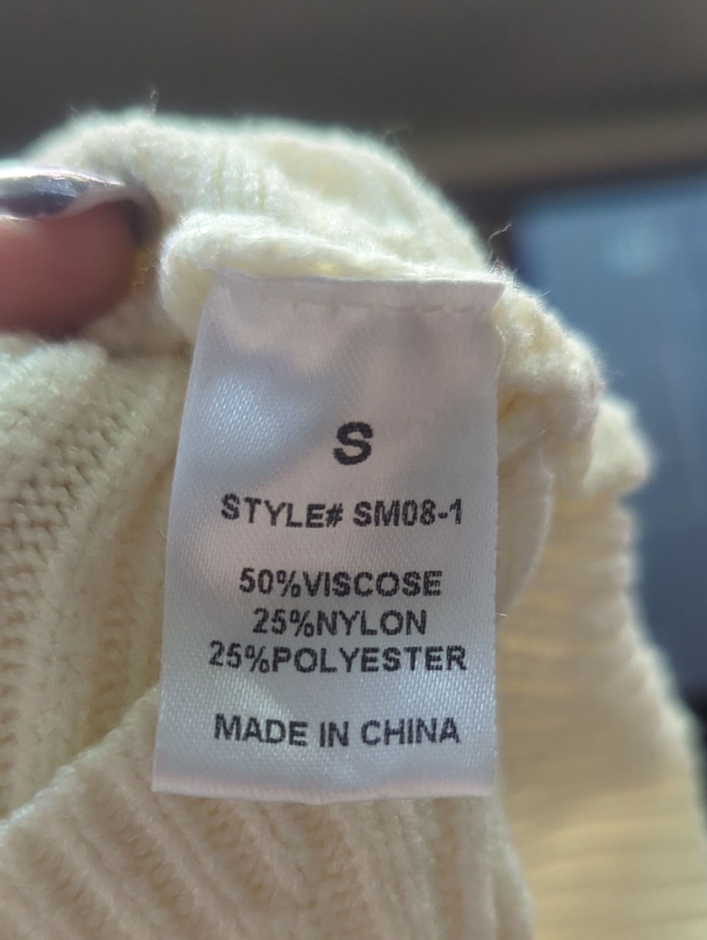 12th Tribe x Salty Blonde Cream Ribbed V-Neck Cross Front Sweater Small - Picture 12 of 12